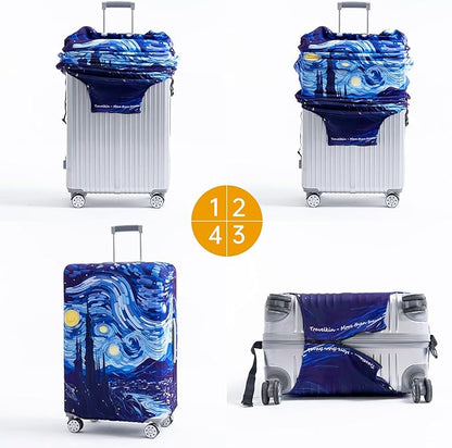 Travelkin Luggage Covers For Suitcase Tsa Approved,Suitcase Cover Protector Fit 18-32 Inch Luggage (Galaxy, M)