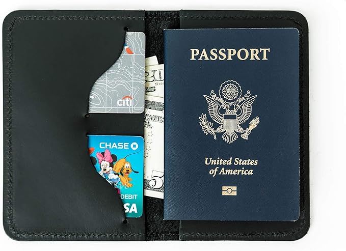 Leather Passport Cover, Field Notes Cover Wallet, Travel Passport Cover, Personalized Wallet Cover, Custom Full Grain Leather Passport, Passport Holder, Made in USA