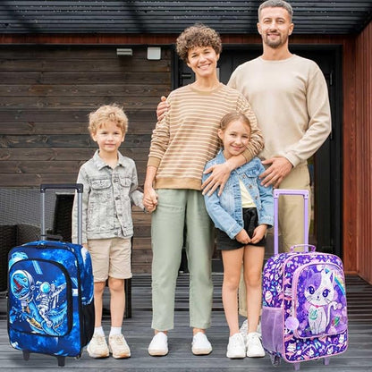 KLFVB Kids Luggage for Boys Girls, Cute Rolling Wheels Suitcase for Toddler, Children Travel Carry on Suitcase
