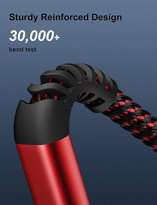 Dasku 3 Pack 3 FT Lightning Cable Certified iPhone Charger Cable Red Nylon Braided Fast Charging Cord Compatible with iPhone 13/12/11/Pro Max/X/Xs Max/Xr /8 Plus/7 Plus/6S Plus/6 Plus/iPad