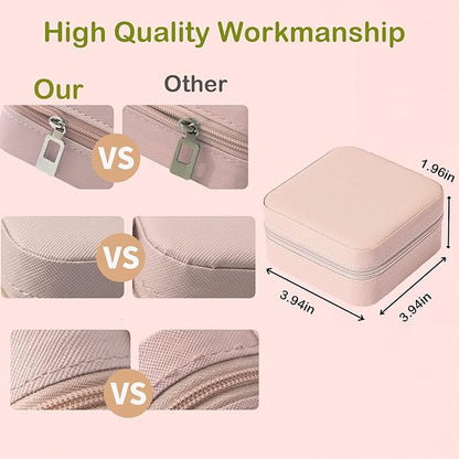 Travel Jewelry Case Bridesmaid Gifts Box,6 Pack Small Jewelry Box Mini Jewelry Organizer,PU Leather Portable Earring Storage Box for Women Girls Bridesmaid Proposal Gifts