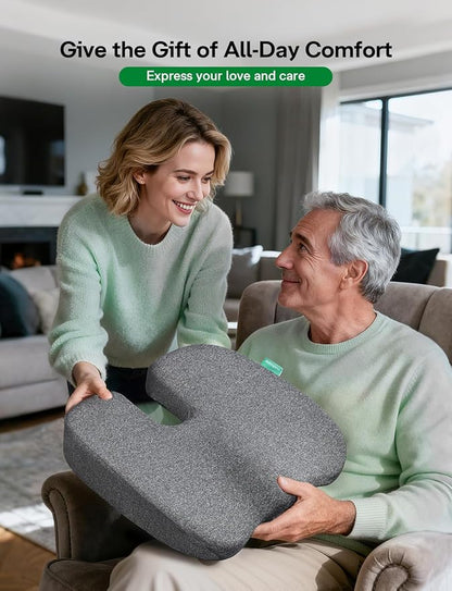 Medisana Gel Wheelchair Seat Cushion (19"×16"×2.8") for Pain Relief，GC 150G Seat Cushion for Tailbone, Sciatica, Back & Hip Support, Ergonomic Seat Pillow for Office, Car Seat & Wheelchair (Grey)