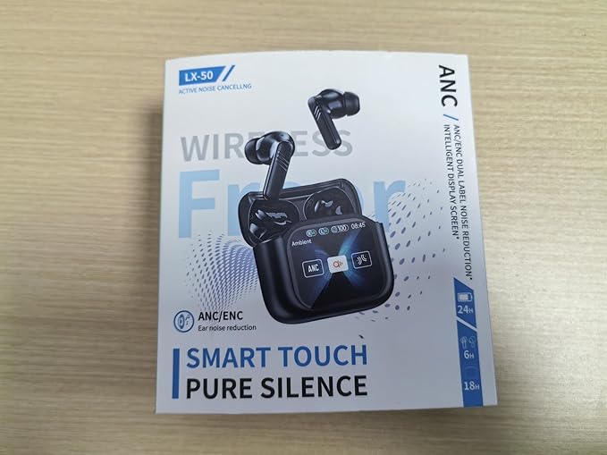 Wireless Earbuds, 30dB Noise Cancelling Earbuds,Ear Buds,Touchscreen Charging Case 2.01", 40H Total Playtime, Dual Dynamic Drivers, Stereo Sound for Sports