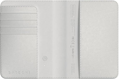Satechi Passport Holder for Travel with Find My, Passport Cover with 4 Card Holder, Wireless Charging, and RFID protection – Travel Essential Vegan Leather Passport– Sand