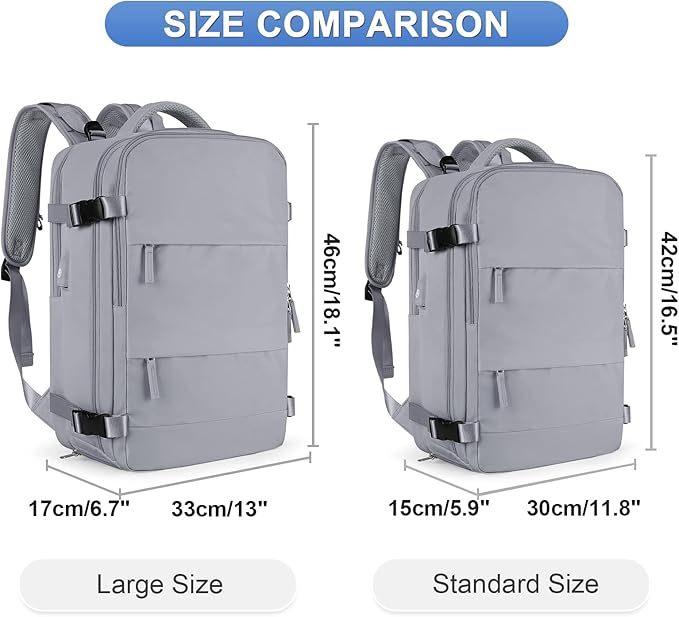 Large Personal Item Travel Backpack For Women Men Airline Approved Carry On Backpack Flight Approved Waterproof Sports Luggage Backpack Casual Daypack Small Hiking Backpack