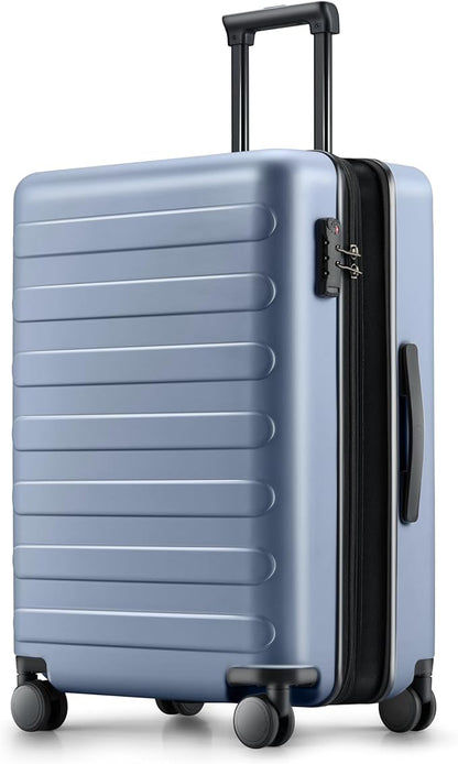 NINETYGO Medium Checked Luggage 24 Inch, Checking In Luggage with Smooth Spinner Wheels, Expandable, Hard Shell PC Suitcase, Lightweight Travel Luggage, TSA Approved (Shadow, Rhine Max)