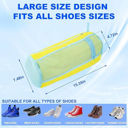 Shoe Washing Machine Bag - Set of 2 Shoe Washing Bags, Side Mesh for Insoles Sock, 360° Deep Clean Laundry Bag, Reusable Shoe Bag for Washing Machine, Shoe Cleaning Bag for Sneakers