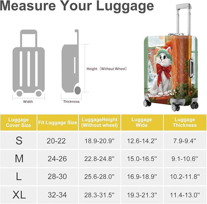 FOREVER QUEEN Cute cat Luggage Cover Suitcase Protector Suitcase Cover Anti-Scratch,Stretchable Bag Cover Washable Durable Polyester