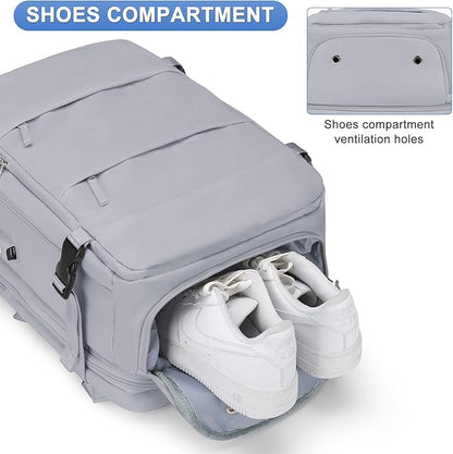 Expandable Backpack For Traveling On Airplane Carry On Backpack Flight Approved Personal Item Travel Backpack For Women Men Airline Approved Gym Bag With Shoe Compartment Travel Weekender Bag