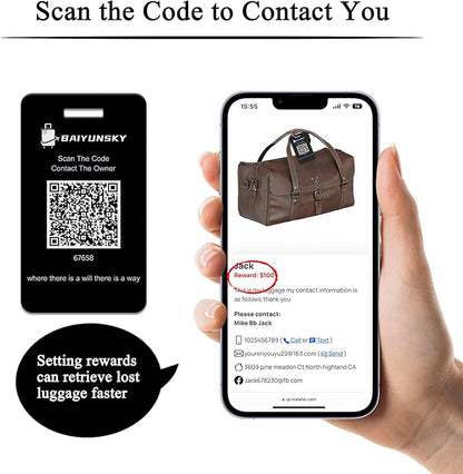 Smart Luggage Tags for Suitcases, 4 Pack QR Code Security Information Luggage Tag, Steel Ring, Waterproof Easy Identify Personalized Luggage Tags, No App or Subscription Needed (4 Colours)