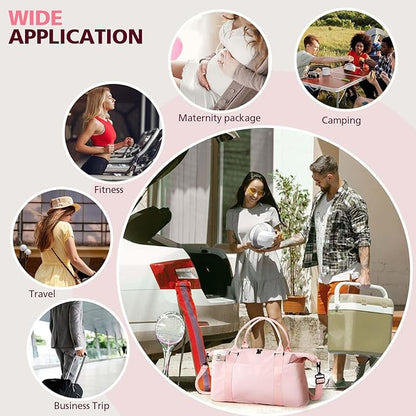 TOPBAG Travel Duffle Bag, Waterproof Weekender Carry On Tote Bags for Women, Sport Gym Bag for Men, Hospital Bag for Labor and Delivery, Overnight Luggage Bag with Trolley Sleeve Coral Pink