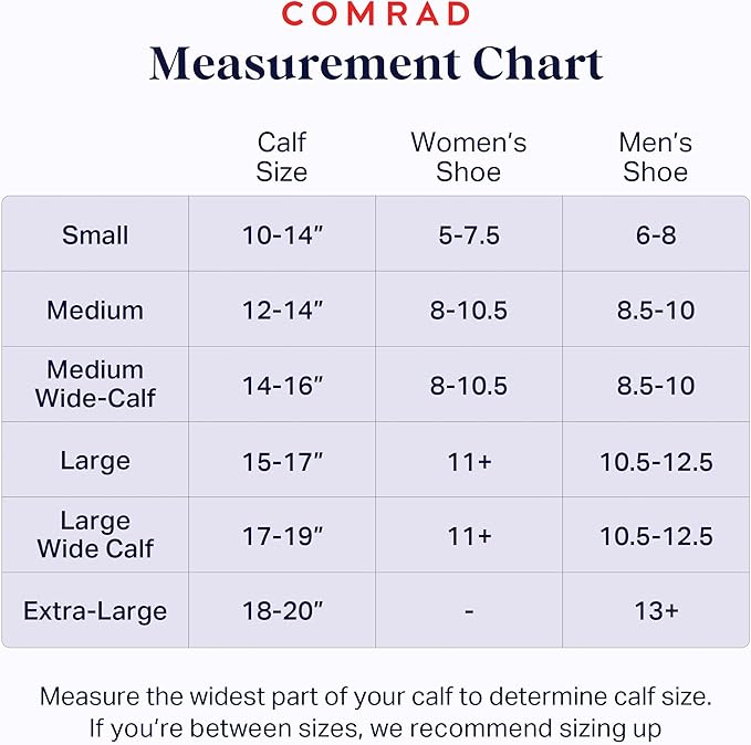 Comrad Nylon Knee High Socks - 15-20mmHg Graduated Compression Socks - Soft & Breathable Support Unisex Socks