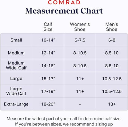 Comrad Nylon Knee High Socks - 15-20mmHg Graduated Compression Socks - Soft & Breathable Support Unisex Socks