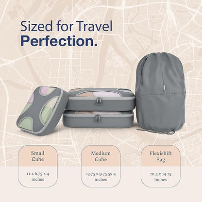 Shacke 6 Set Packing Cubes for Travel - Compression Packing Bags/Travel Organizer - Luggage Organizer Bags for Traveling - Travel Essentials for Women - Cruise Must Haves Packing List