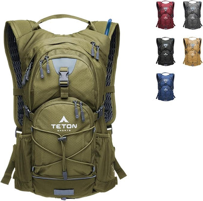 Teton Oasis/Trailrunner Hydration Backpack – Lightweight Water Pack with 2L/3L Bladder for Hiking, Running, Cycling, Biking – 2L/18L/22L Sizes – Sewn-in Rain Cover – Fits Men and Women