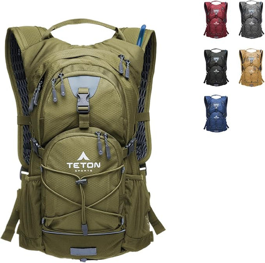 Teton Oasis/Trailrunner Hydration Backpack – Lightweight Water Pack with 2L/3L Bladder for Hiking, Running, Cycling, Biking – 2L/18L/22L Sizes – Sewn-in Rain Cover – Fits Men and Women