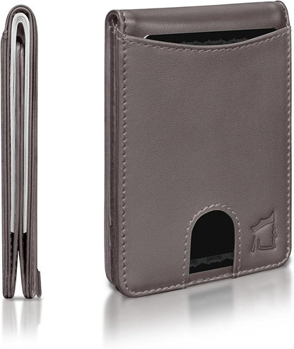 Kingly Cash Pocket Slim Wallet for Men - RFID Blocking Leather Card Holder - Minimalist Men’s Wallet for Front Pockets - Holds 1-15 Cards & Cash - Durable Italian Leather Wallets