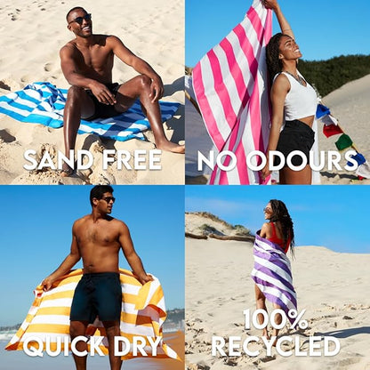 Dock & Bay Quick Drying Towel - for Sports & Gym - Compact, Lightweight - 100% Recycled - Includes Bag - Cabana - Set of 6, Extra Large (200x90cm, 78x35)
