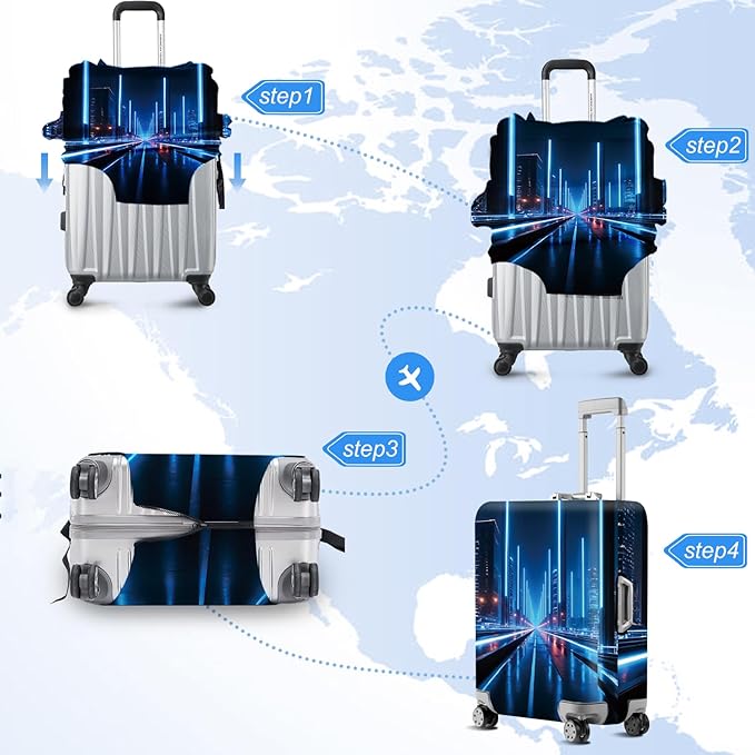 ANNA QUEEN Travel Luggage Cover Suitcase Protector Suitcase Cover Anti-Scratch,Stretchable Bag Cover Washable Durable Polyester