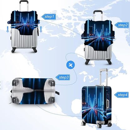 ANNA QUEEN Travel Luggage Cover Suitcase Protector Suitcase Cover Anti-Scratch,Stretchable Bag Cover Washable Durable Polyester