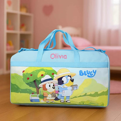 Personalized Travel Duffel Bag Created Using Character Duffel Bag - 18" (Created Using Bluey Duffel Bag)