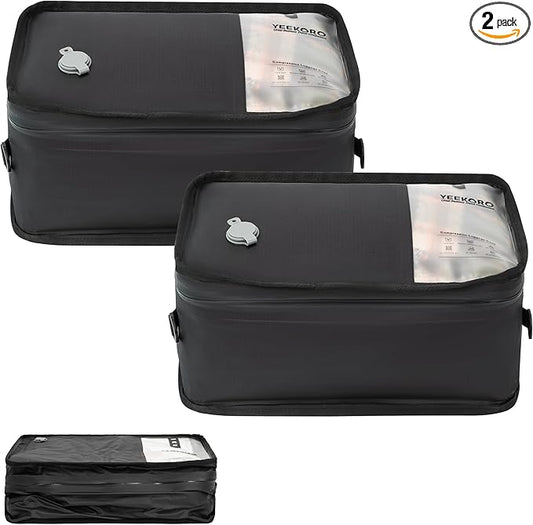 Compression Packing Cubes for Travel, Small Vacuum Bags for Business Trip, 12 Inch Professional IP67 Reusable Packing Cubes, Organizer Bags for Luggage for Women & Men(2 PACK, No Pump)