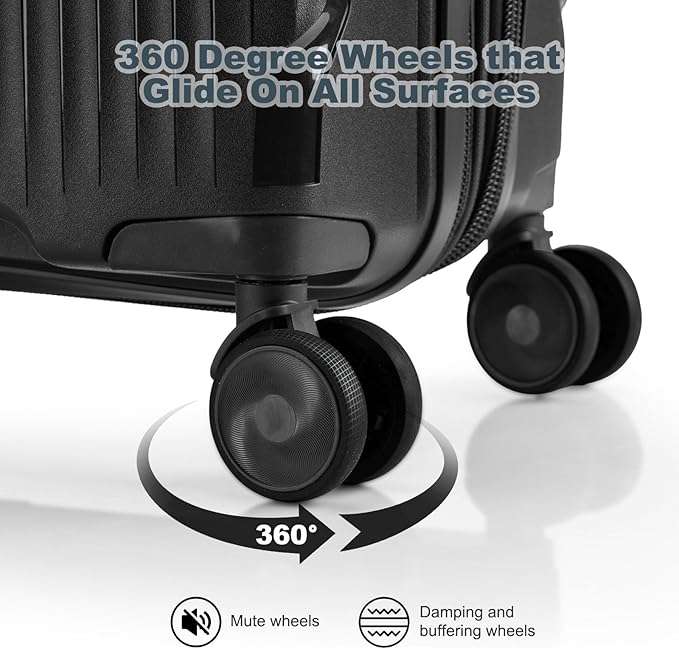 Nazhura Luggage Set, 3-Piece Hardside Suitcase Set, 20-inch Carry On, 24-inch, 28-inch Luggage