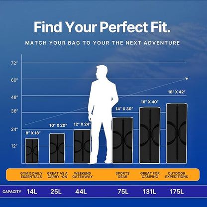 Diamond Ripstop Duffle Bags, Ultra Tough & Tear Resistant, Reinforced Stitching, Weatherproof, Packable Foldable Duffle Bag for Traveling