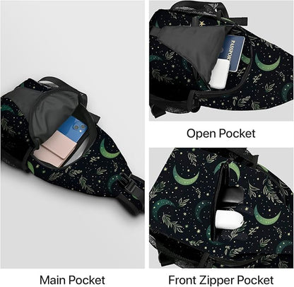 Moon Sling Bag Travel Sling Backpack Lightweight Casual Daypack Women Chest Bags for Outdoor Sport Climbing Runners