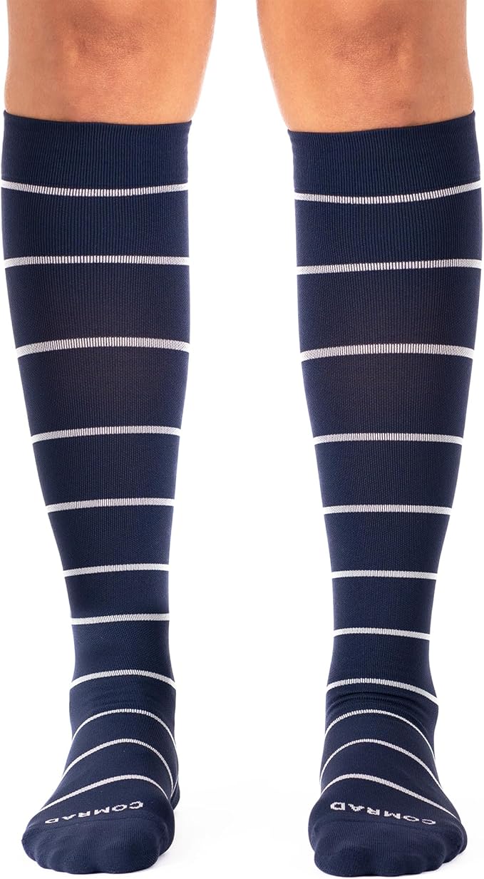 Comrad Nylon Knee High Socks - 15-20mmHg Graduated Compression Socks - Soft & Breathable Support Unisex Socks