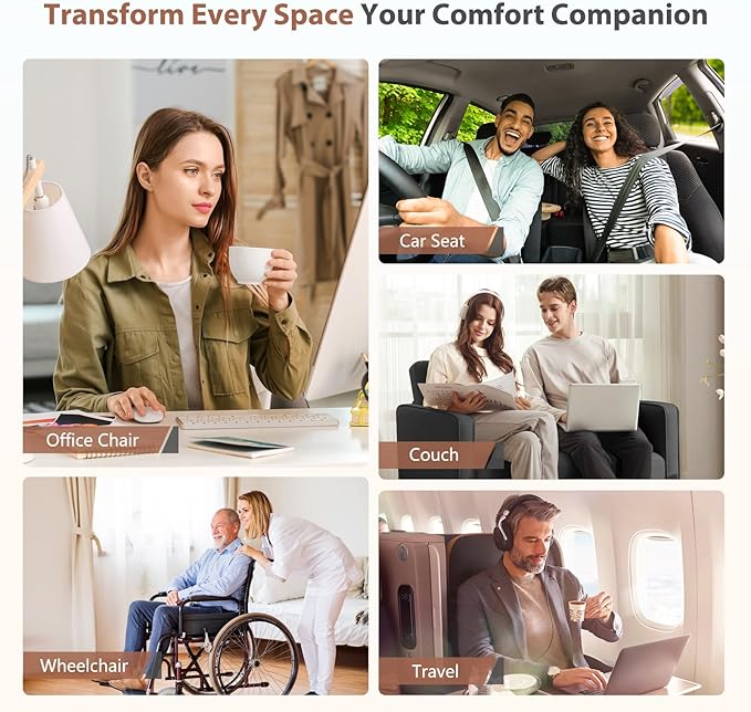 FLORICH Reversible Car Lumbar Support Pillow and Car Neck Pillow Suede & Leather Double-Sided Car Seat Headrest with Lumbar Cushion Relieve Back Neck Fatigue for Car, Office Chair, Wheelchair, Gray