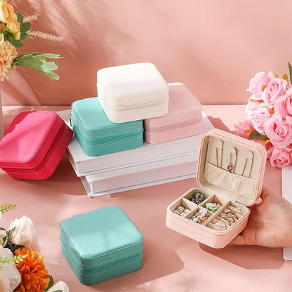 Batiyeer 50 Pcs Small Jewelry Travel Case Bulk Mini Jewelry Box Wedding Bridesmaid Proposal Return Gift for Pooja(Macaron Color)