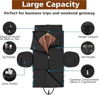 Garment Bag for Travel Convertible Carry On Garment Bag Large Travel Duffel Bags for Women 2 in 1 Hanging Suitcase Suit Travel Bags for Women & Men 3pcs Set