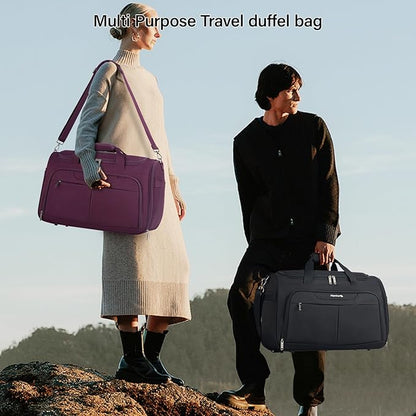 Hanke Carry On luggage Bags for Travel, Large Foldable Duffle Bag for Travel, Softside Lightweight Travel Bag Carry On Bags for Airplanes Women, Travel Tote Bags for Women Men.（Black）