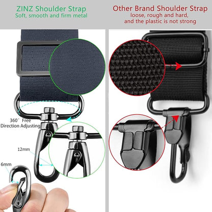 ZINZ Shoulder Strap 78" Universal Handbag Strap with Ultra-thick Fixed Padded and Dual Balanced Adjustable Buckles Shoulder Crossbody Strap for Briefcase Messenger Bag Laptop bag Luggage，Dark Gray