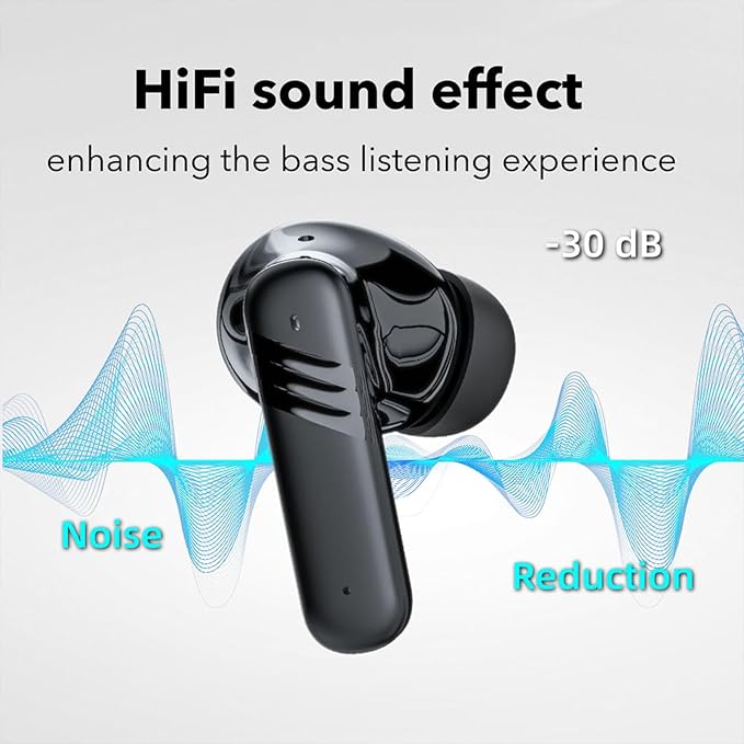Wireless Earbuds, 30dB Noise Cancelling Earbuds,Ear Buds,Touchscreen Charging Case 2.01", 40H Total Playtime, Dual Dynamic Drivers, Stereo Sound for Sports