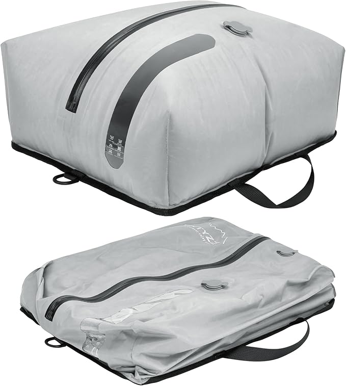 ONTYZZ Travel Vacuum Compression Bags Space Saver Vacuum Bags Reusable Compression Bag with IP67 Waterproof Zipper for Travel Suitcases and Backpack,One Pack Grey（NO PUMP!）