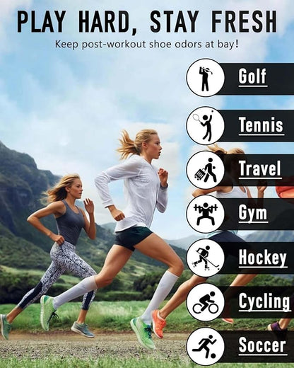 Smell Proof Shoe Bags for Travel-Soccer Cleat Bag Smell Proof with Active Carbon Fabric | Odor-Absorbing Water-Resistant Track Shoe bags for Sports (Grey, UP TO US14)