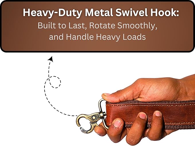 Adjustable Genuine Leather Shoulder Strap – Vintage Brown 60-Inch Comfort-Fit Padded Replacement with Heavy-Duty Swivel Hooks for Crossbody, Laptop, Messenger, Purse, Handbag, Duffel & Luggage Bags