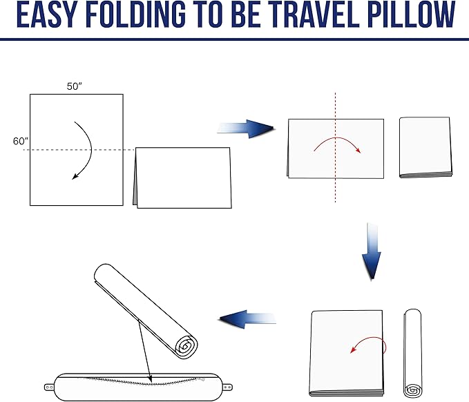 2 in 1 Travel Blanket, Soft Warm Blanket with Cozy Neck Pillow Case, Portable Blanket Set for Airplane, Camping, Car (Dusty Pink)