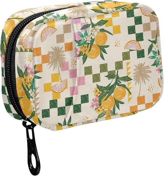 Fustylead Summer Fruit Lemon Pill Organizer and Storage Weekly with Zipper, Removable Pill Box Portable Medicine Organizer for Vitamin Fish Oil Supplement