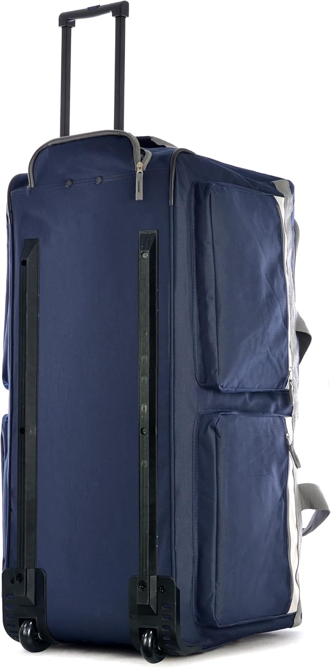 Olympia U.S.A. 33 inch Jumbo Size 8 Pockets Wheeled Rolling Duffel Bag Water Resistant Luggage Lightweight Travel Suitcase with Retractable Handle