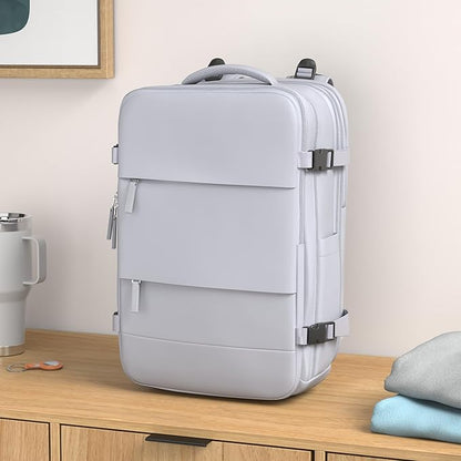 Expandable Backpack For Traveling On Airplane Carry On Backpack Flight Approved Personal Item Travel Backpack For Women Men Airline Approved Gym Bag With Shoe Compartment Travel Weekender Bag