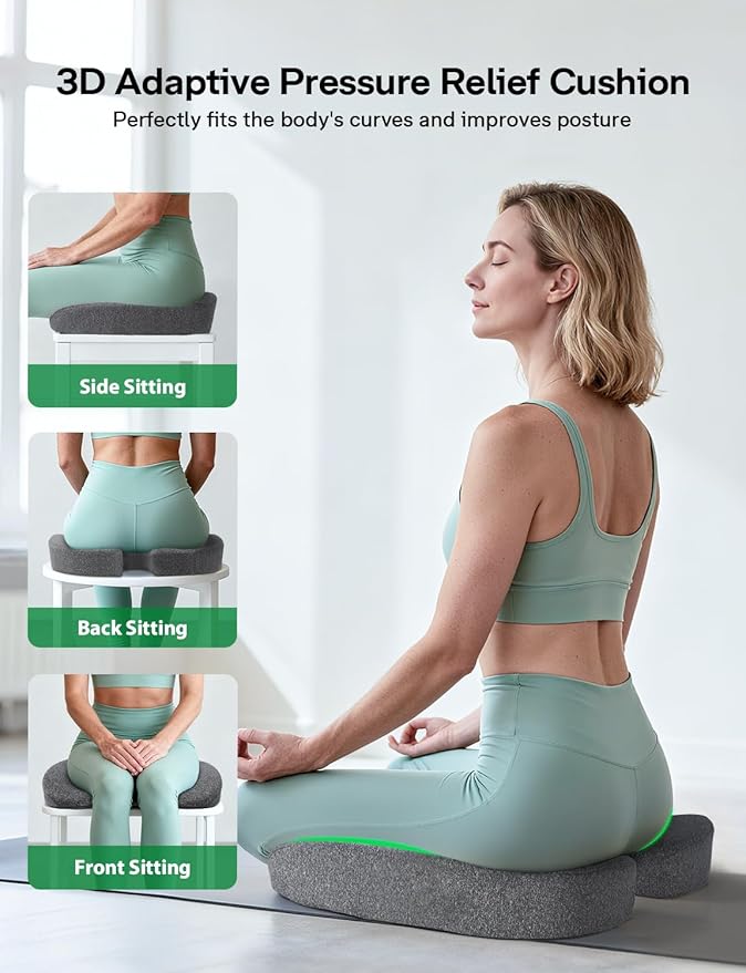 Medisana Gel Wheelchair Seat Cushion for Pain Relief，GC 200G Seat Cushion for Tailbone, Sciatica, Back & Hip Support, Ergonomic Seat Pillow for Office, Car Seat & Wheelchair (Grey)