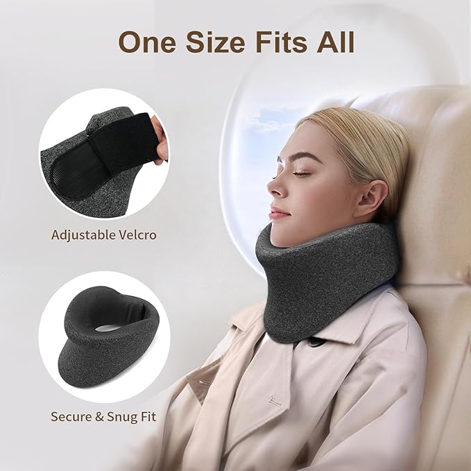 Travel Neck Pillows for Airplanes, Patented Chin Support Napping Travel pillow for Airplanes to Prevent Head Tipping,Dense Memory Foam for Plush Support,Ergonomic Airplane Pillow for Long Flight
