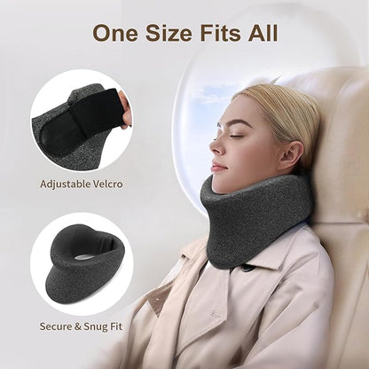 Travel Neck Pillows for Airplanes, Patented Chin Support Napping Travel pillow for Airplanes to Prevent Head Tipping,Dense Memory Foam for Plush Support,Ergonomic Airplane Pillow for Long Flight
