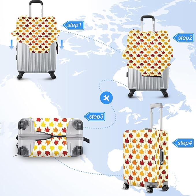 ANNA QUEEN Travel Luggage Cover Suitcase Protector Suitcase Cover Anti-Scratch,Stretchable Bag Cover Washable Durable Polyester