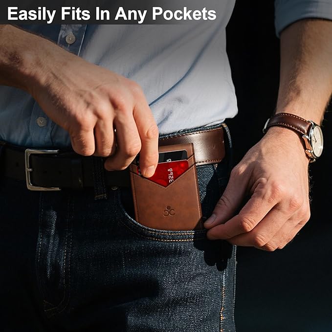 Wallet for Men Wallet with Slim Pop Up Card Holder for 12-14 Cards, RFID Blocking Bifold Minimalist Smart Wallet, Credit Card Holder with ID Window & Cash Slot, Compact Metal Card Case, Gifts for Men