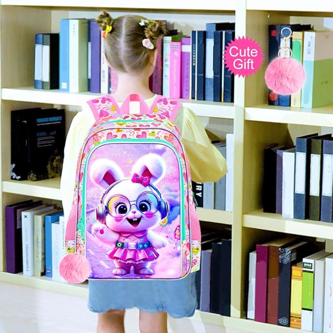 WZLVO 3PCS Kids Backpack for Girls, Unicorn Dinosaur Animal Prechool Elementary Kindergarten School Bookbag with Lunch Box