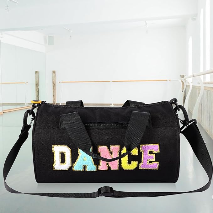 Dance Ballet Bag for Girls Sport Gym Duffle Bags Overnight Travel Bags Fun Dance Workout Duffel Bag Toddler Cute Bag for Dancers, Girls, Teens, Student Athletes